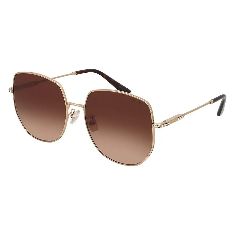 Jimmy Choo JC 4006HB 300613 Pale Gold Metal Sunglasses Brown Gradient Lens