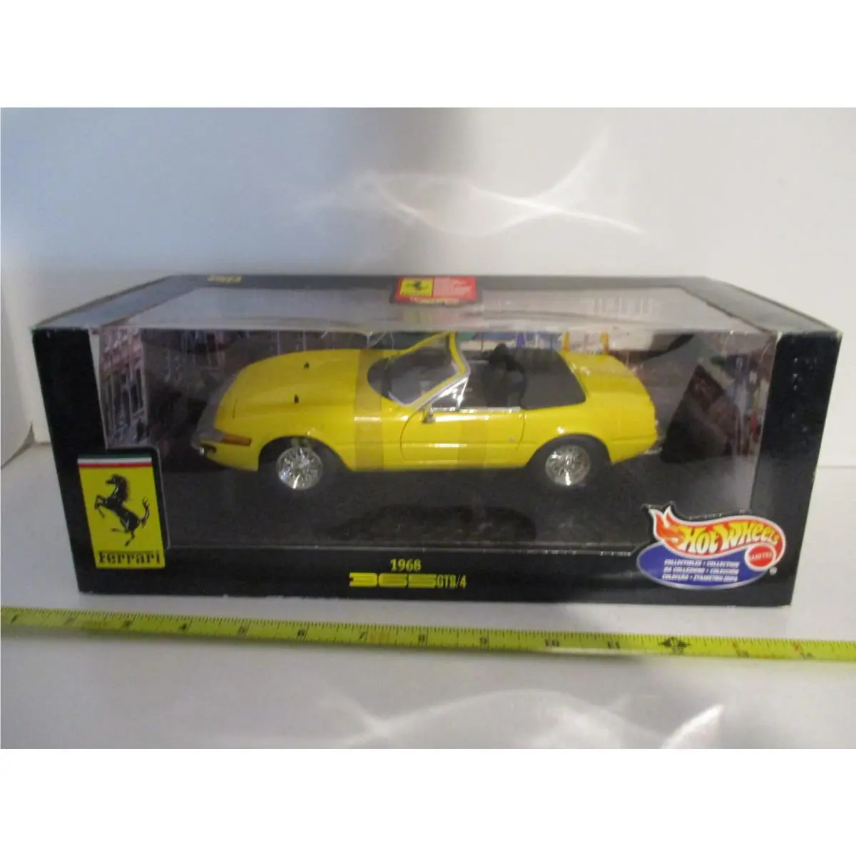 Hot Wheels Collectibles Ferrari 1968 365 GTS/4 Yellow 1:18 Scale 1999 Misb