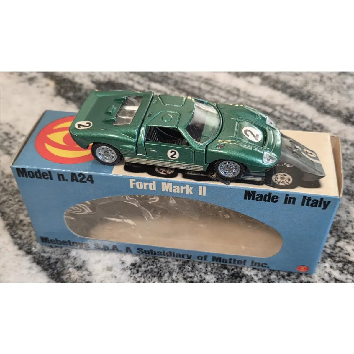 Vintage 1/43 A24 Mebetoys Ford Mark II Green Made Italy Hot Wheels Mattel