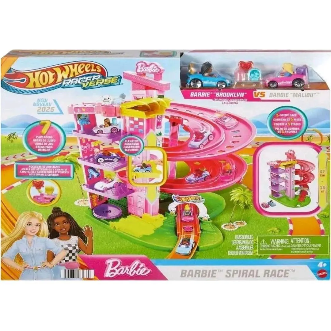 Hot Wheels Racerverse Barbie Spiral Race Playset with Barbie 2025