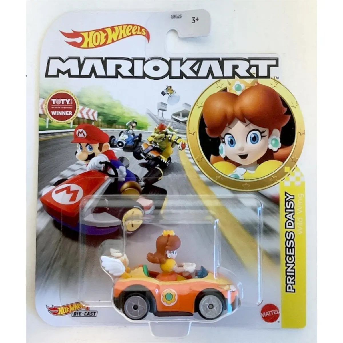 Mattel GRN14 Hot Wheels 1:64 Mario Kart Princess Daisy Wild Wing Diecast Car