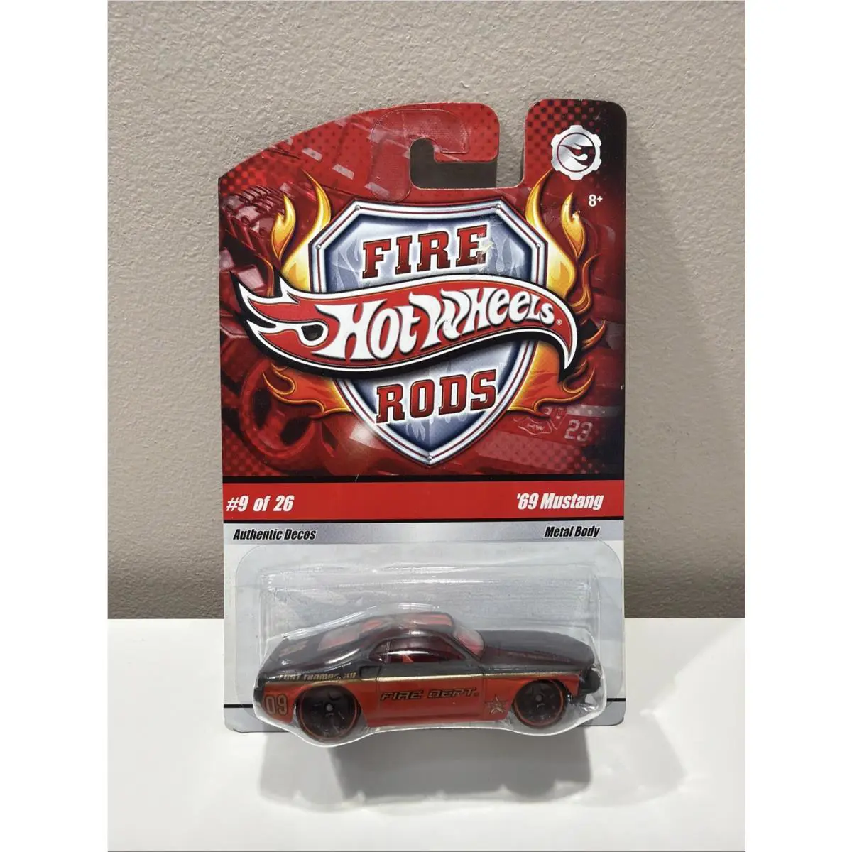 Vintage Hot Wheels Fire Rods `69 Mustang Red Flat Black 1969 Ford HC58