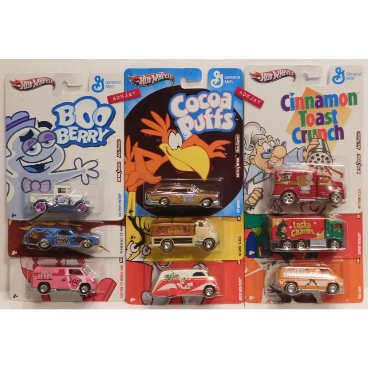 Hot Wheels 2011-12 Pop Culture/nostalgia General Mills Complete 9 Car Set