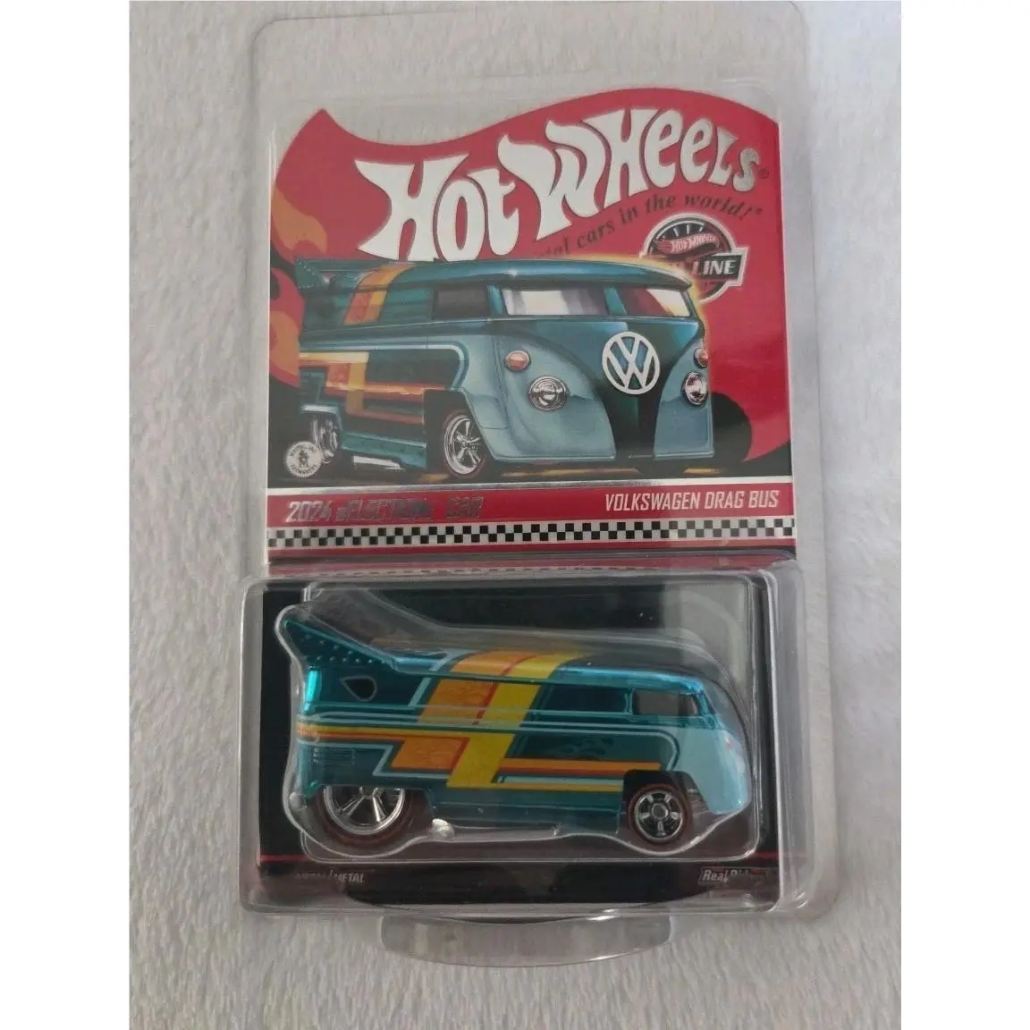 2024 Hot Wheels Selections Car VW Drag Bus Red Line Club in Protector Case