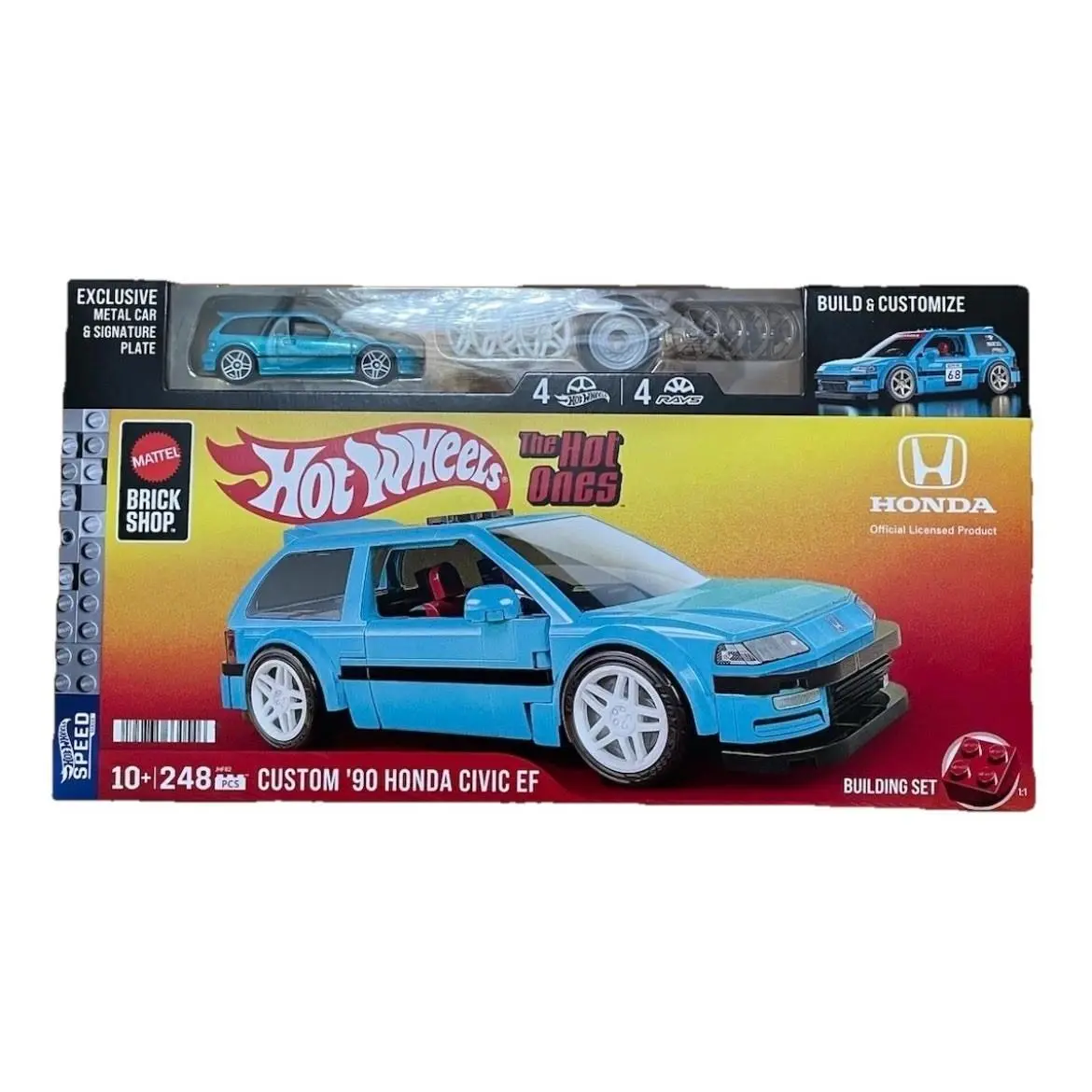Mattel Brick Shop Hot Wheels Speed Series Custom `90 Honda Civic EF Building Set