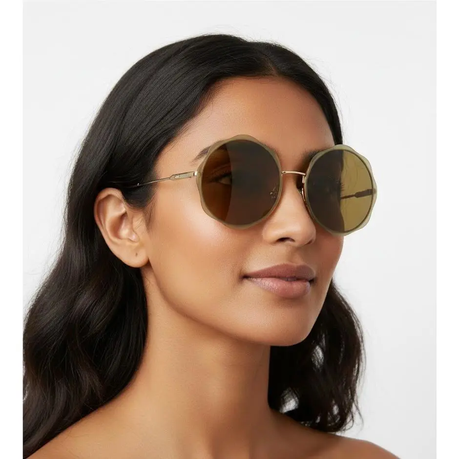 Chloé Womens Round/oval Gold Gold Green Fashion Eyeglasses
