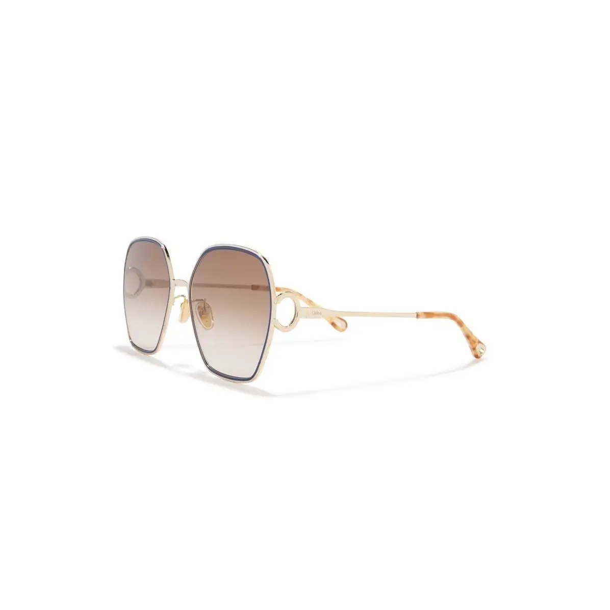 Chloé Women 61mm Gradient Geometric Sunglasses Gold Gold Brown