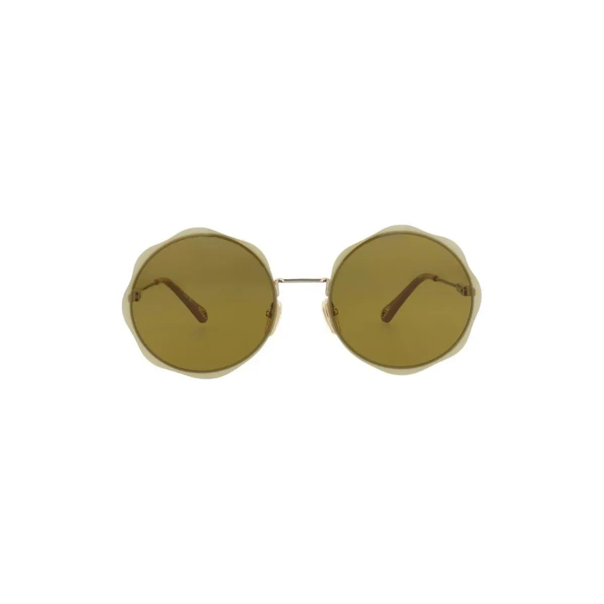 Chloé Women 61mm Round Sunglasses Gold Gold Green
