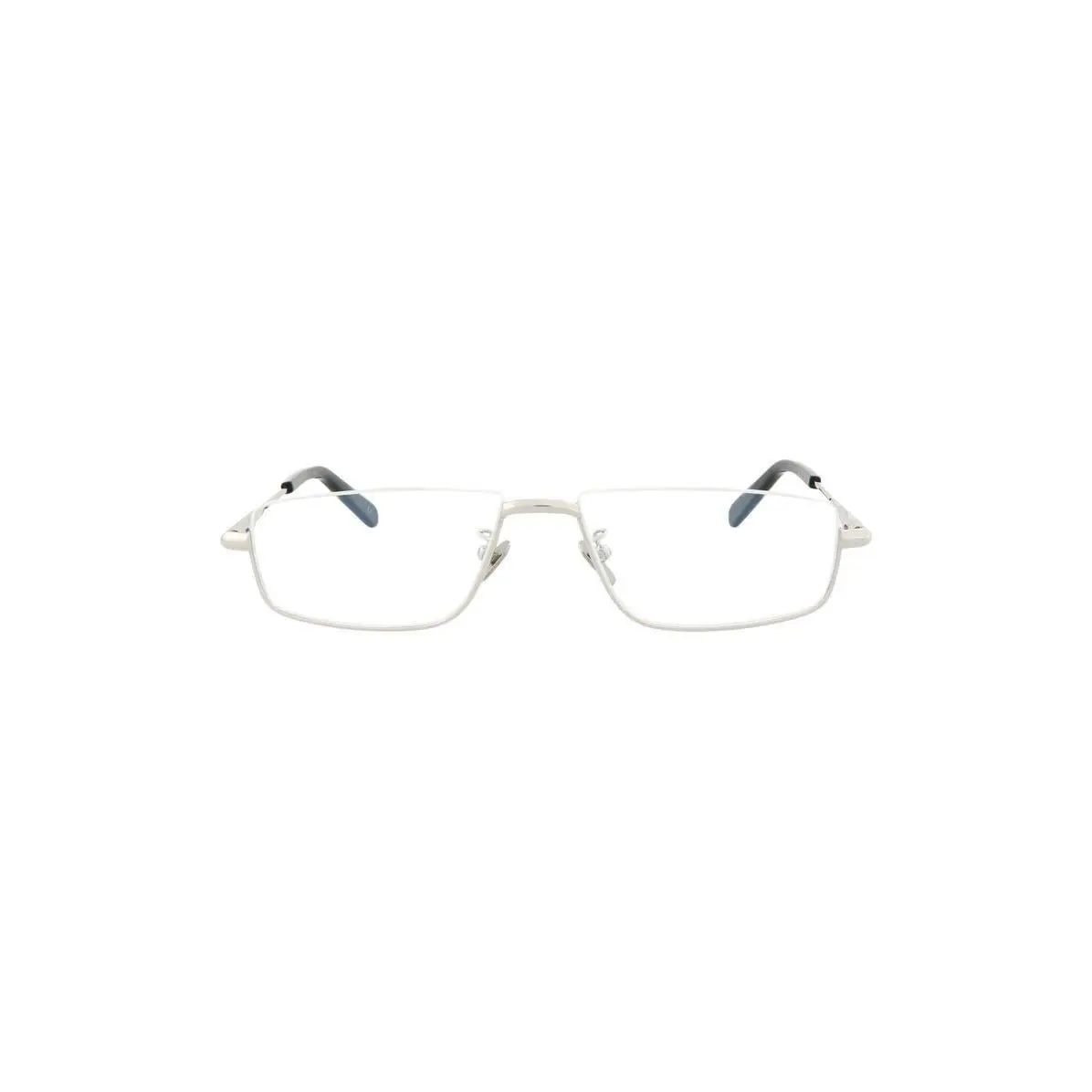 Men Novelty 56mm Rectangular Optical Glasses Silver Transpa by Brioni