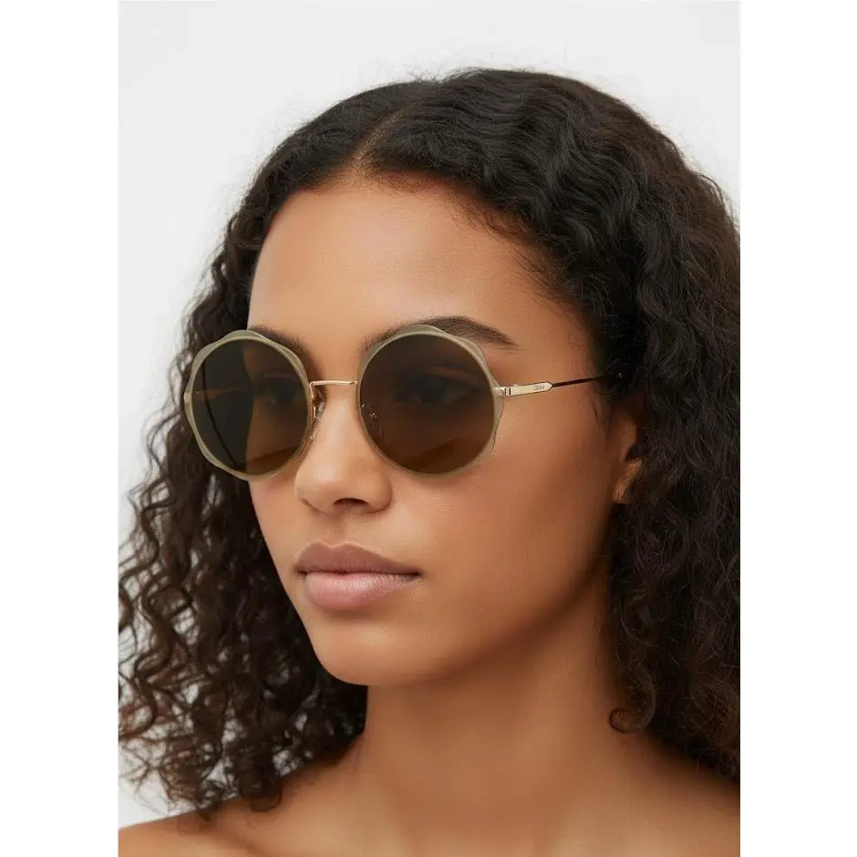 Chloé Women 61mm Round Sunglasses Gold Gold Green