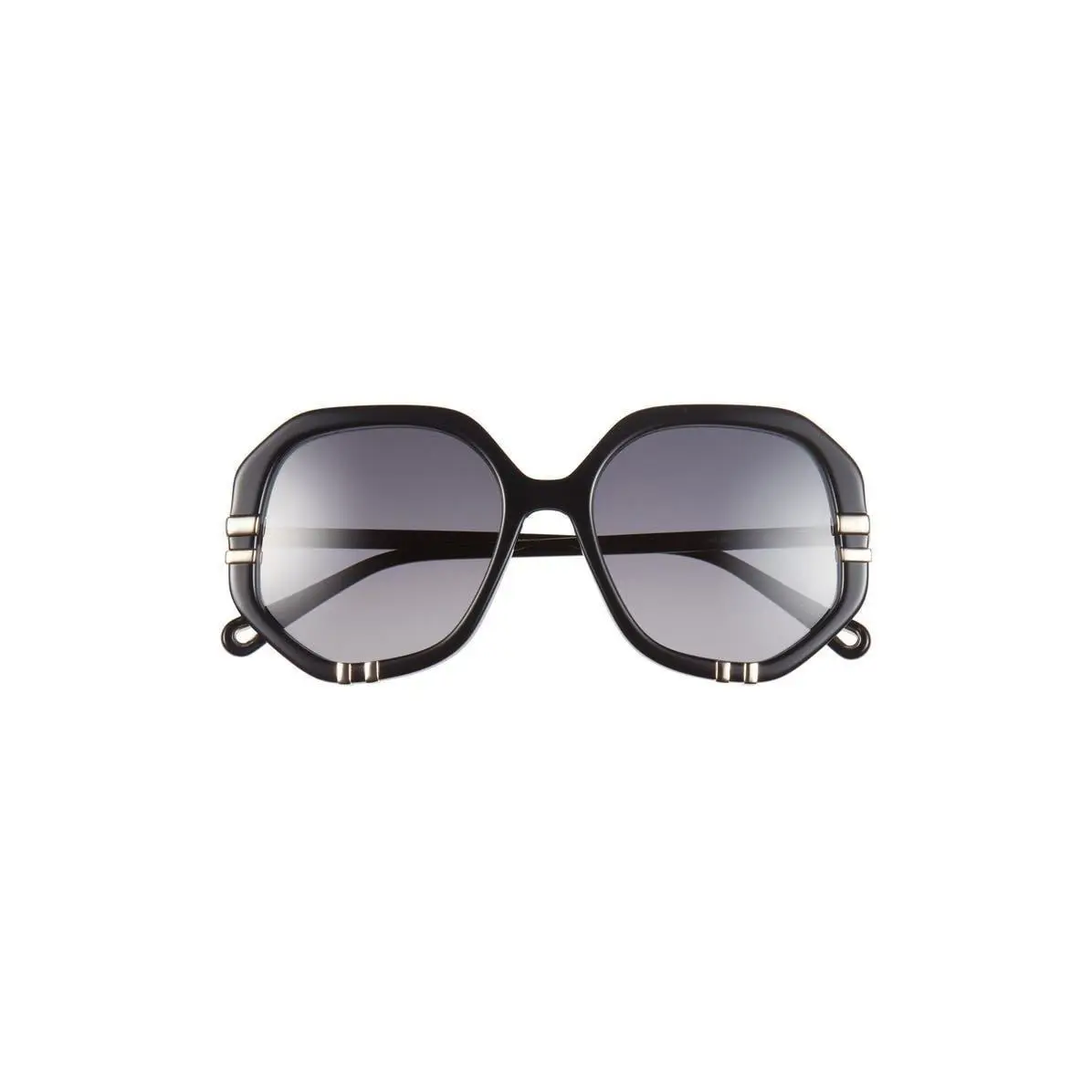 Chloé Women Round Sunglasses Black Black Grey