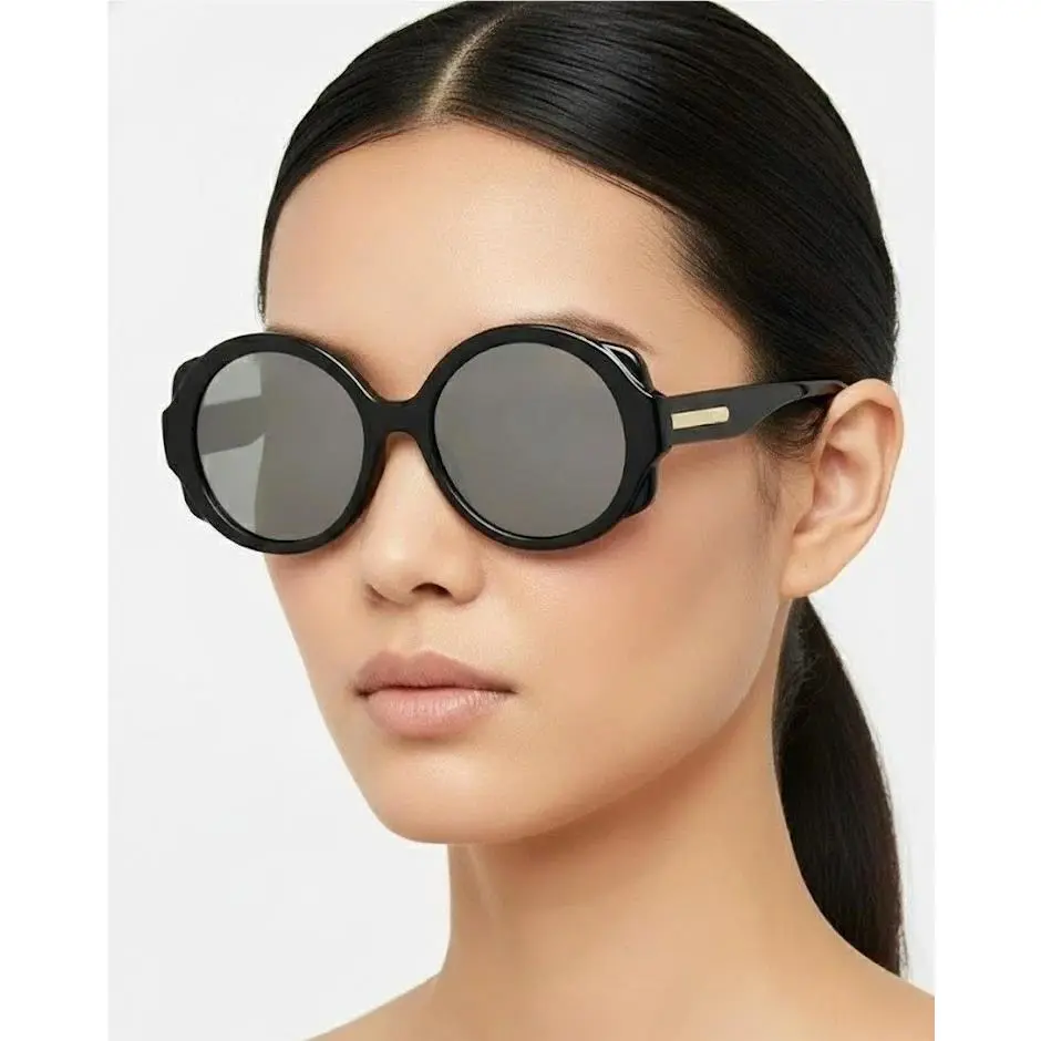 Chloé Women Round Sunglasses Black Black Grey