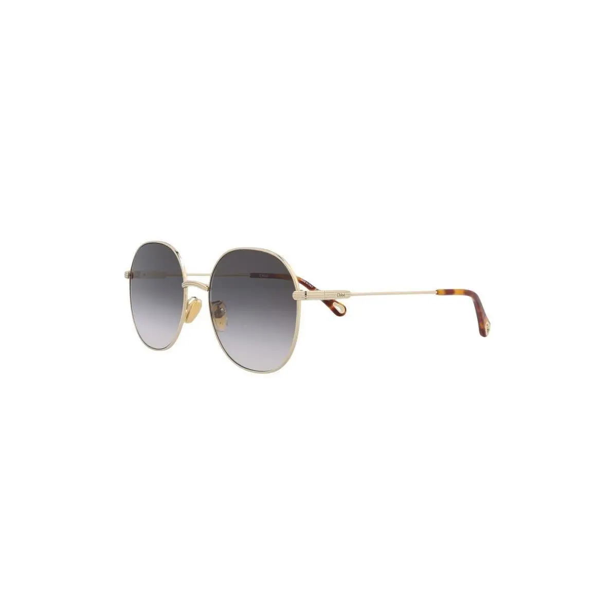 Chloé Women 57mm Round Metal Frame Sunglasses Gold Gold Grey