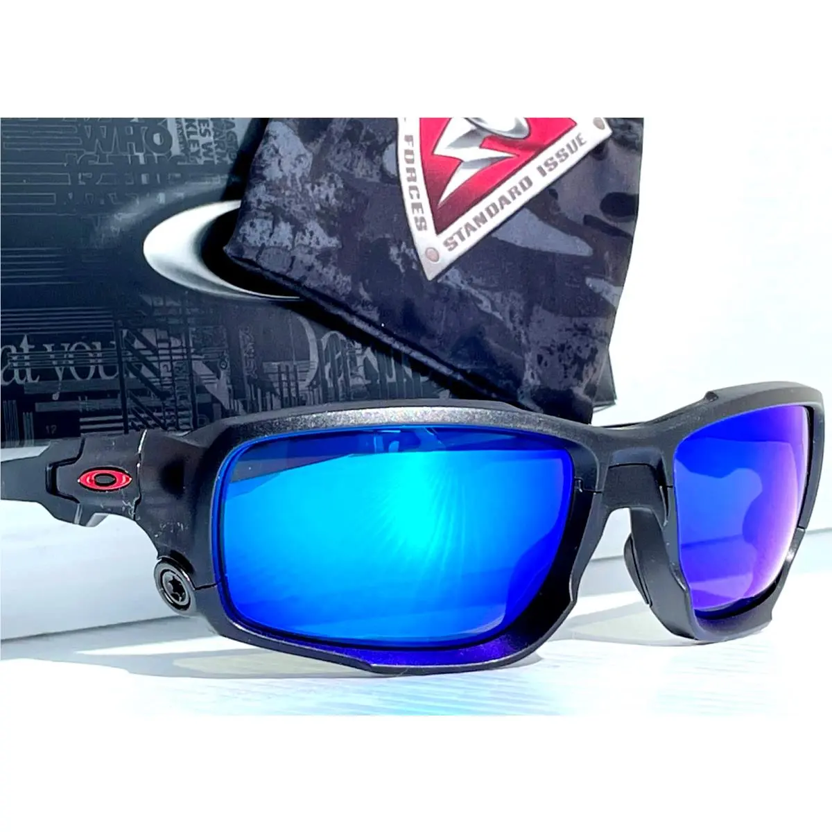 Oakley SI Ballistic Shocktube Ducati Red Polarized Galaxy Blue Sunglass 9329
