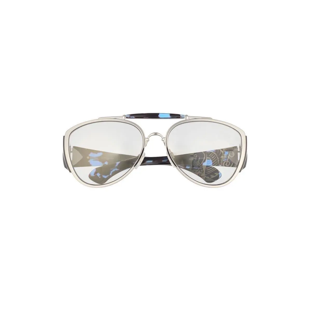 Burberry Men 60mm Pilot Sunglasses Silver