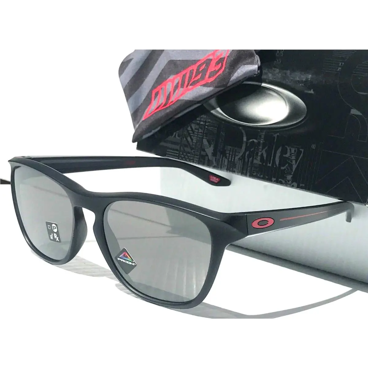 Manorburn Matte Black Ink Ducati Red Prizm Black Lens Sunglass 9479-13 by Oakley