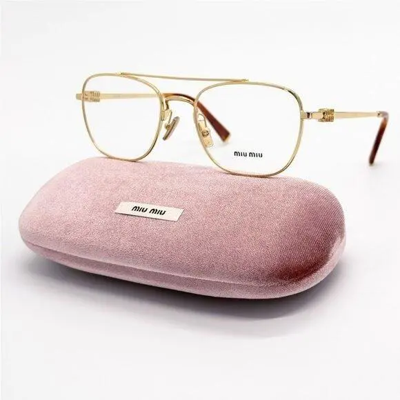 Miu Miu Eyeglasses MU51WV 5AK1O1 Gold Women MU 51WV Smu 51W