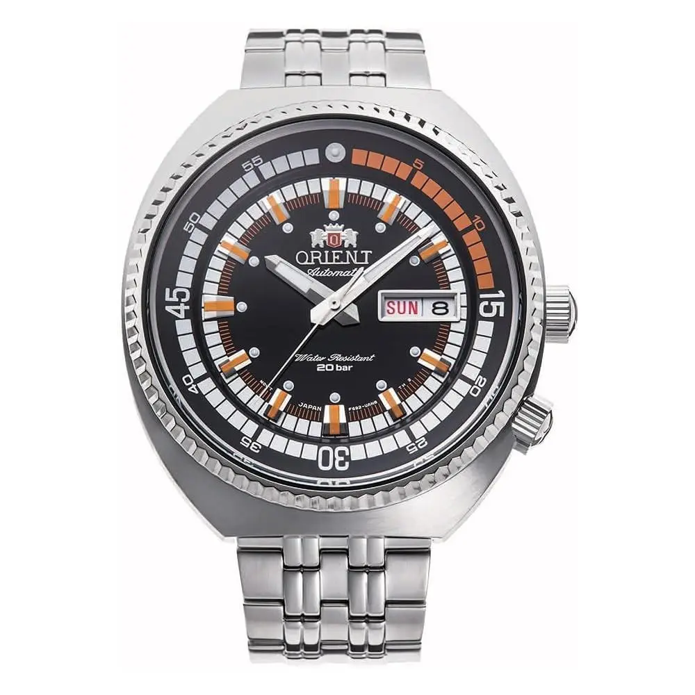 Men`s Neo Classic Sports Black Dial Automatic 43mm Watch RA-AA0E05B19B by Orient