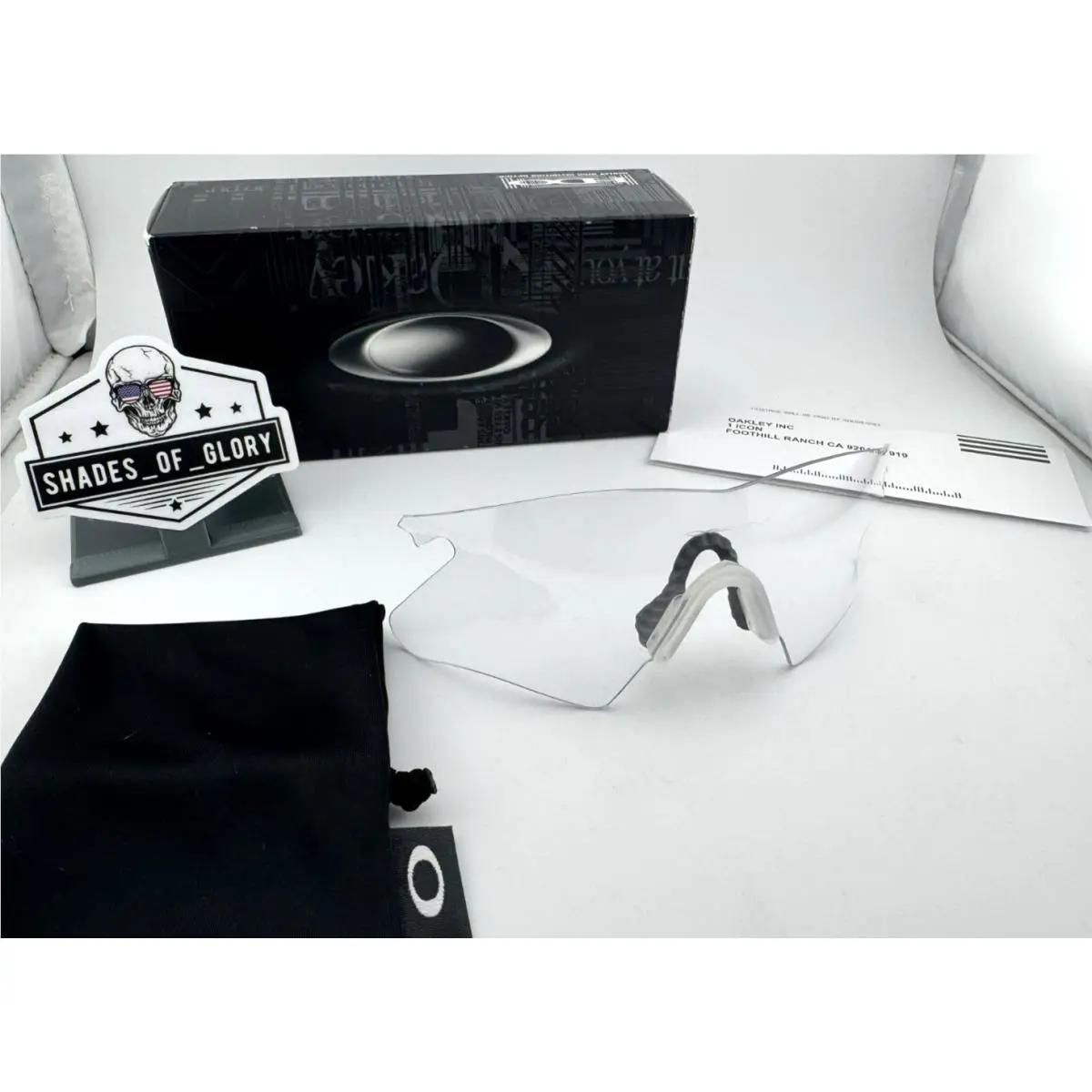 M Frame Heater Clear Lens Sunglasses Vintage Nose Piece Box by Oakley