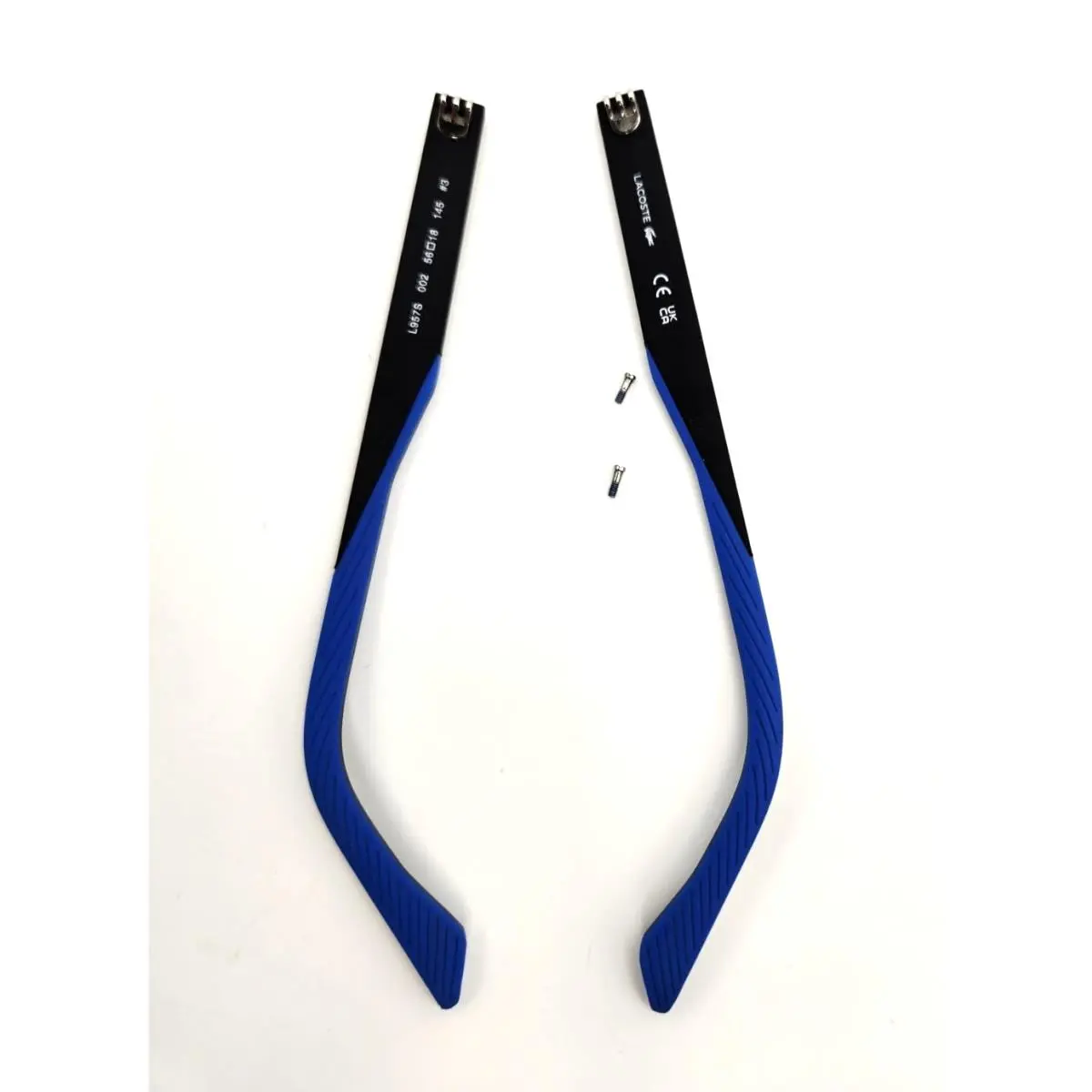 Lacoste L957S 002 3 Black/blue Plastic Parts Temple Arms 56-18-145 / 2 Screws
