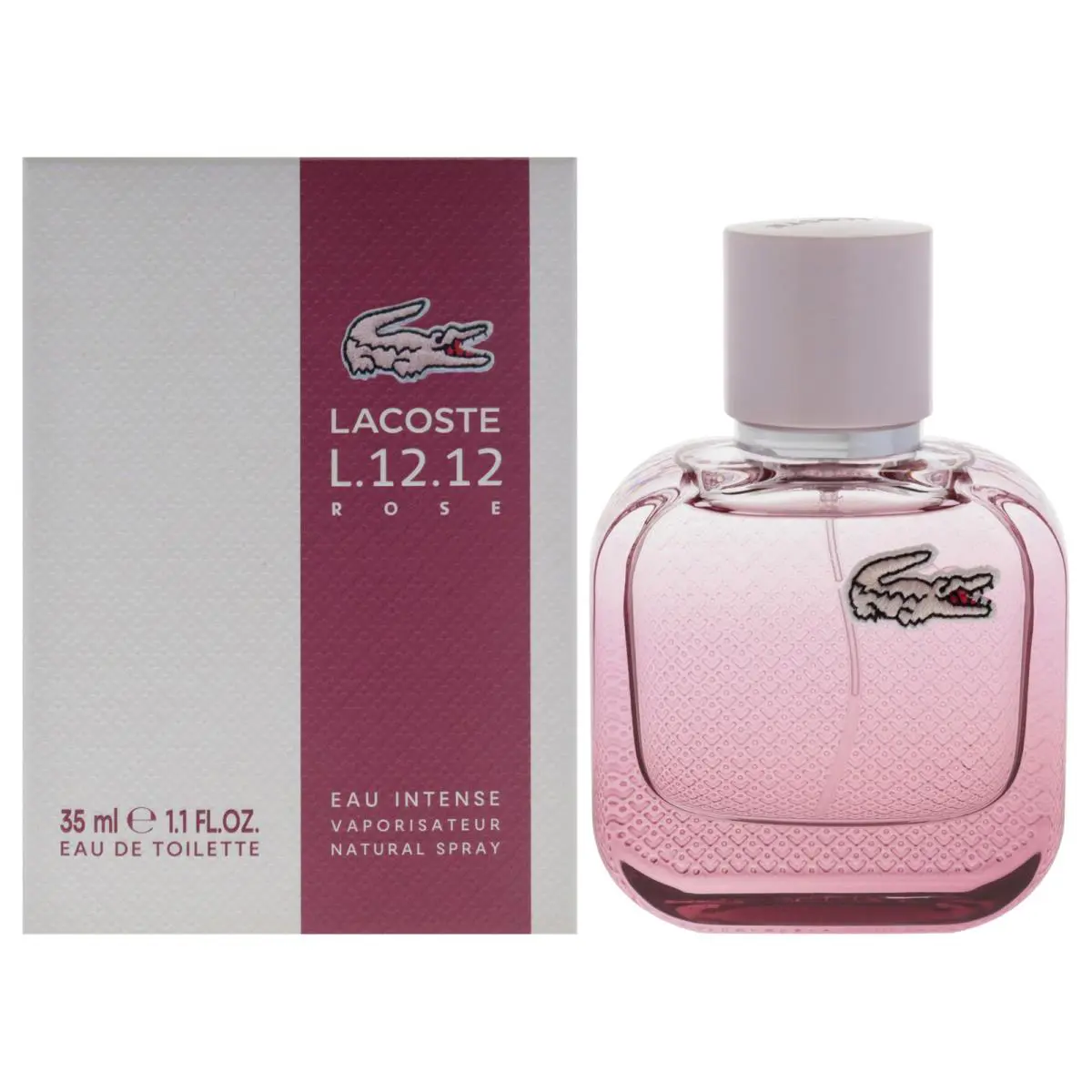 2 Pack Lacoste Eau De L.12.12 Rose Eau Intense by Lacoste- 1.1 oz Edt Spray
