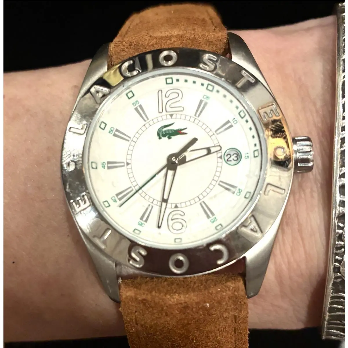 Women`s Lacoste 2000725 + Upgraded Tusenö Suede Band Ceramic Watch