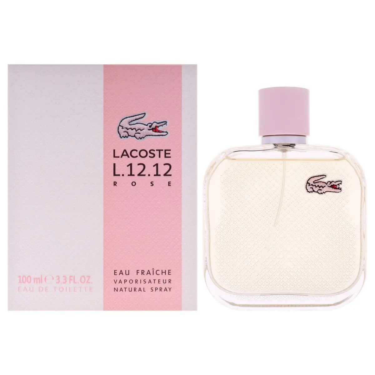 2 Pack Lacoste Eau De L.12.12 Rose Eau Fraiche by Lacoste- 3.3 oz Edt Spray