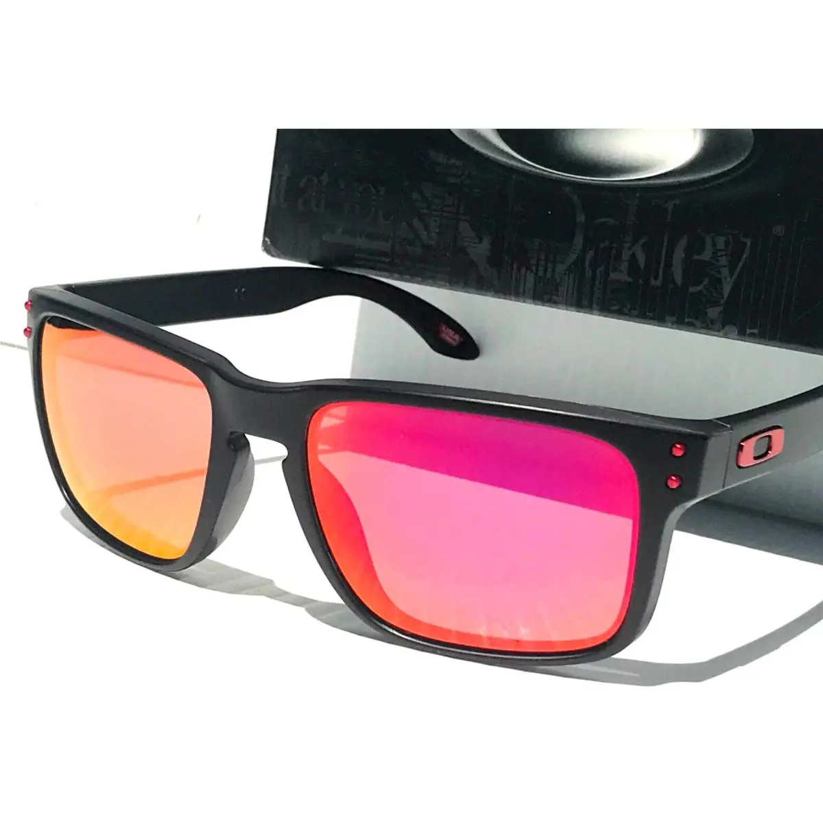 Holbrook Mat Black Ducati Red Polarized Galaxy Pink Sunglass 9102-U2 by Oakley