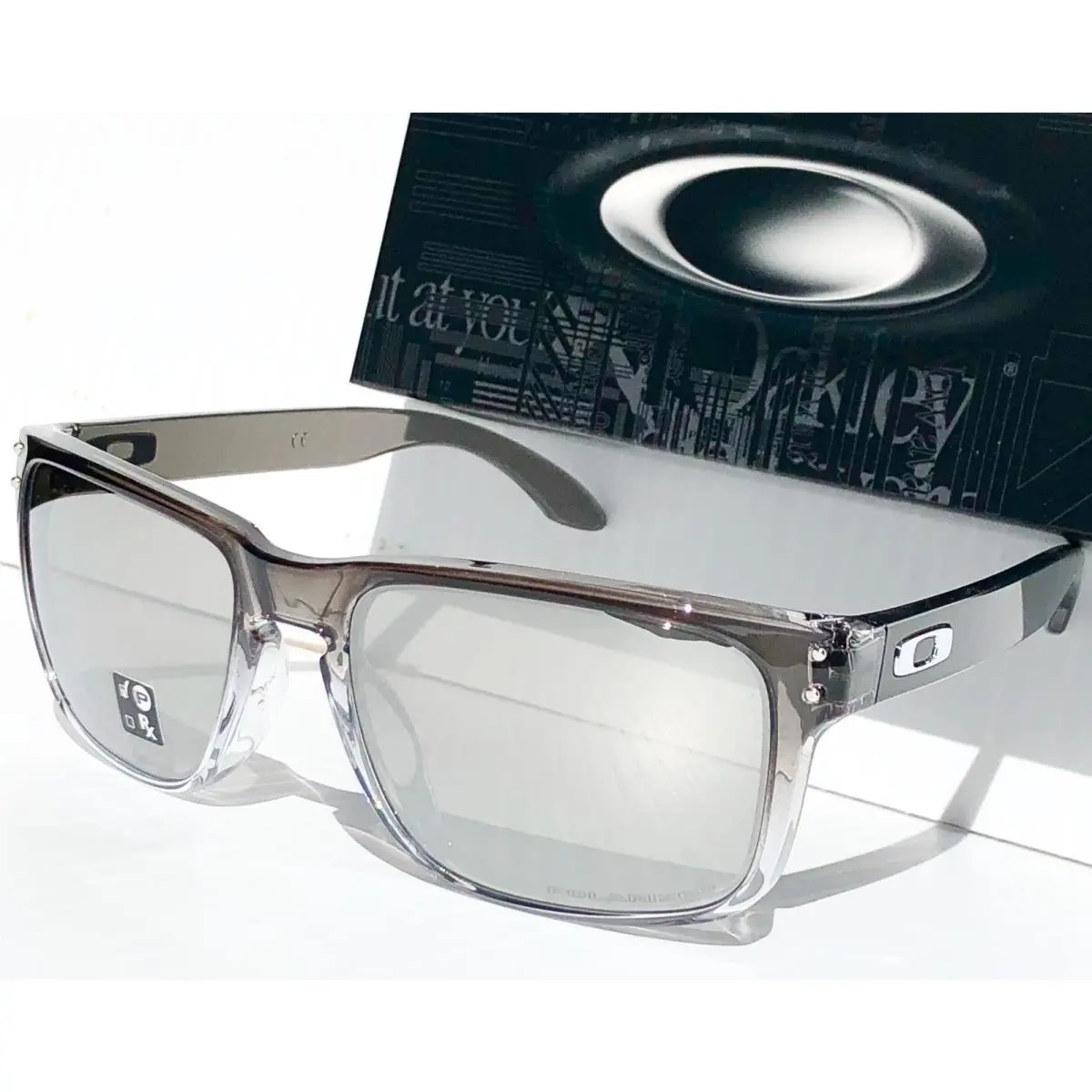 Oakley Holbrook Dark Ink Grey Fade w Prizm Black Polarized Sunglass 9102-O2