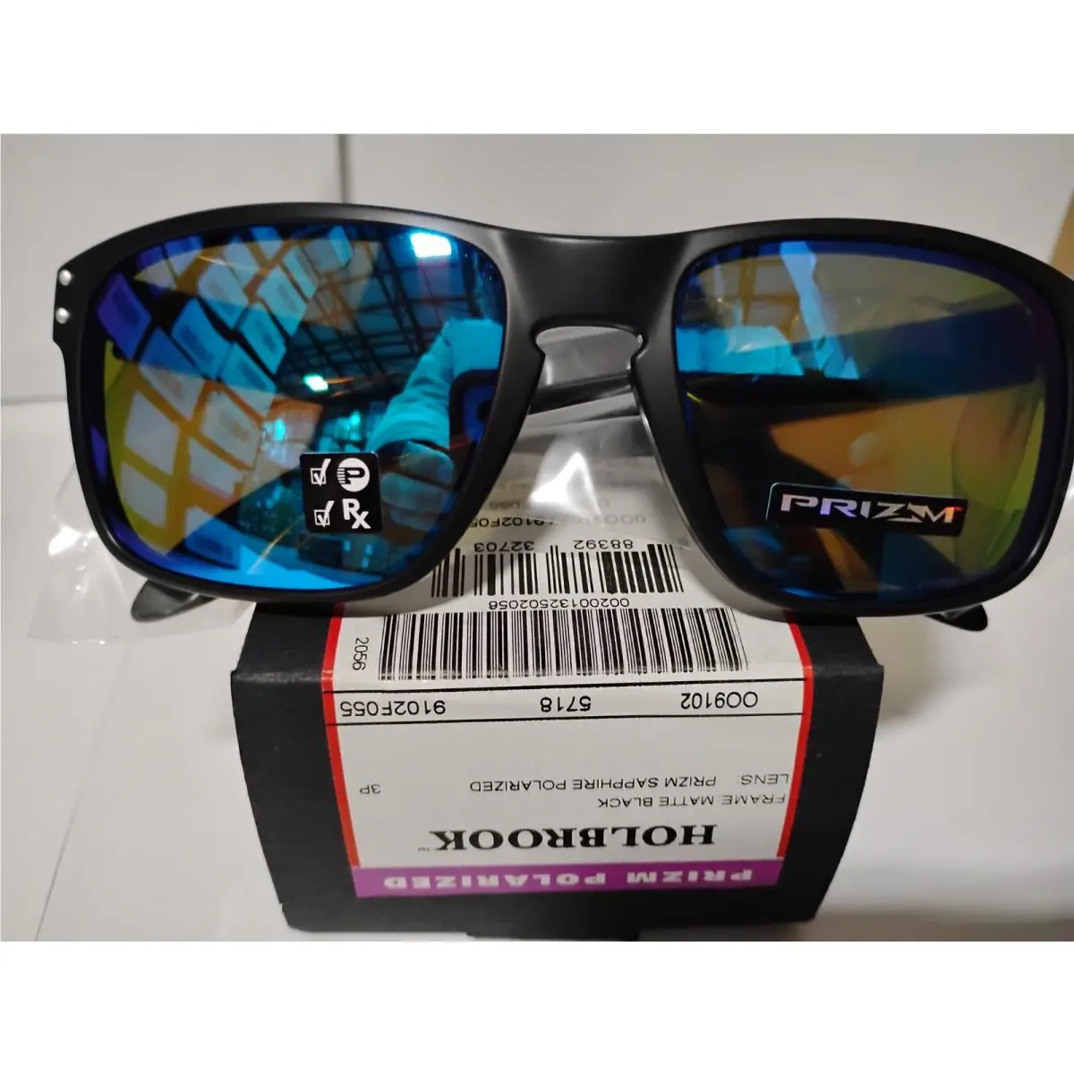 Holbrook Matte Black Polarized Prizm Sapphire Sunglass 9102-F0 by Oakley