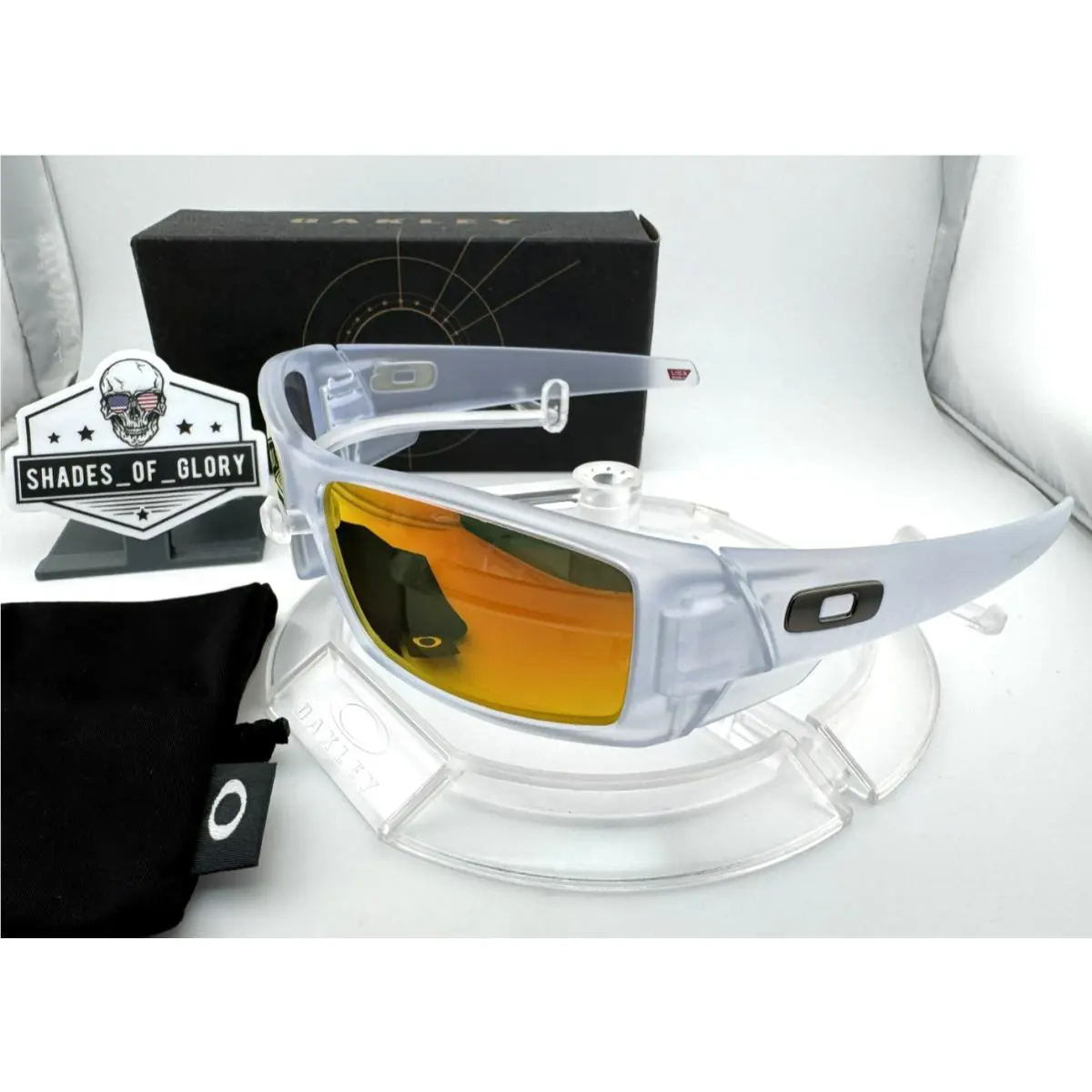 Oakley Gascan Matte Clear Ruby Red Fire Aftermarket Polarized Sunglasses OO9014