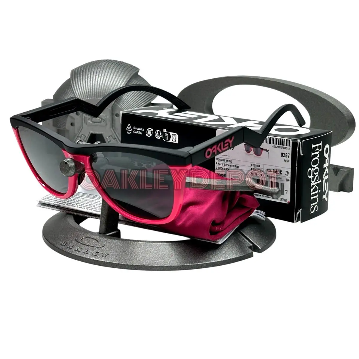 Oakley Frogskins Hybrid 009289 Matte Black/pink/prizm Black Sunglasses 19