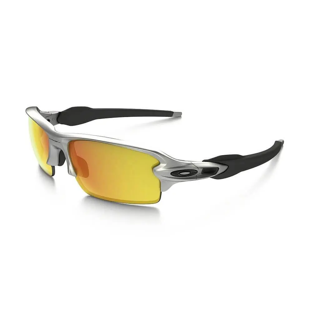 Flak 2.0 Silver Frame Fire Iridium Lenses O09295-02 by Oakley