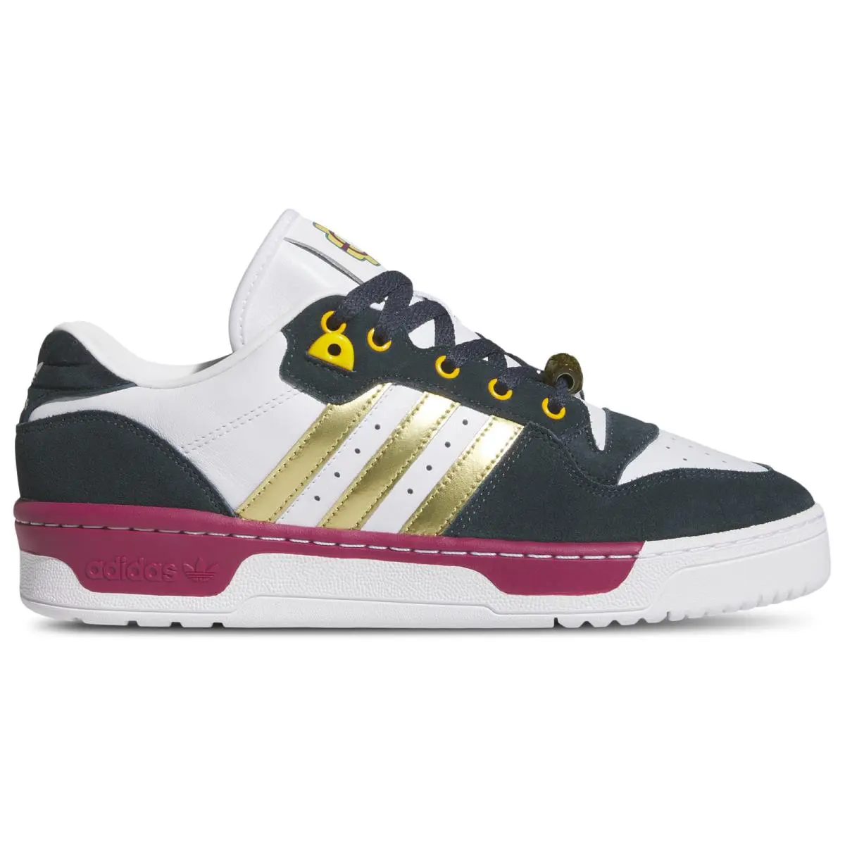 JI3311 Mens Adidas Rivalry Low `demon Slayer Tengen` - Cloud White/Gold Metallic/Pantone
