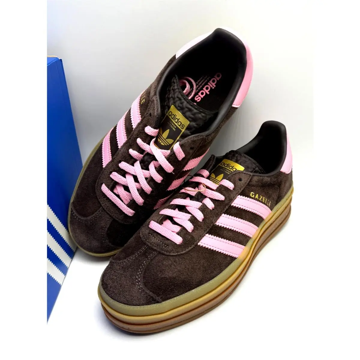 Adidas shoes - Adidas Gazelle Bold W - Gazelle Bold - IH6786 - Aurora Coffee/Light Pink/Gold Metallic 10