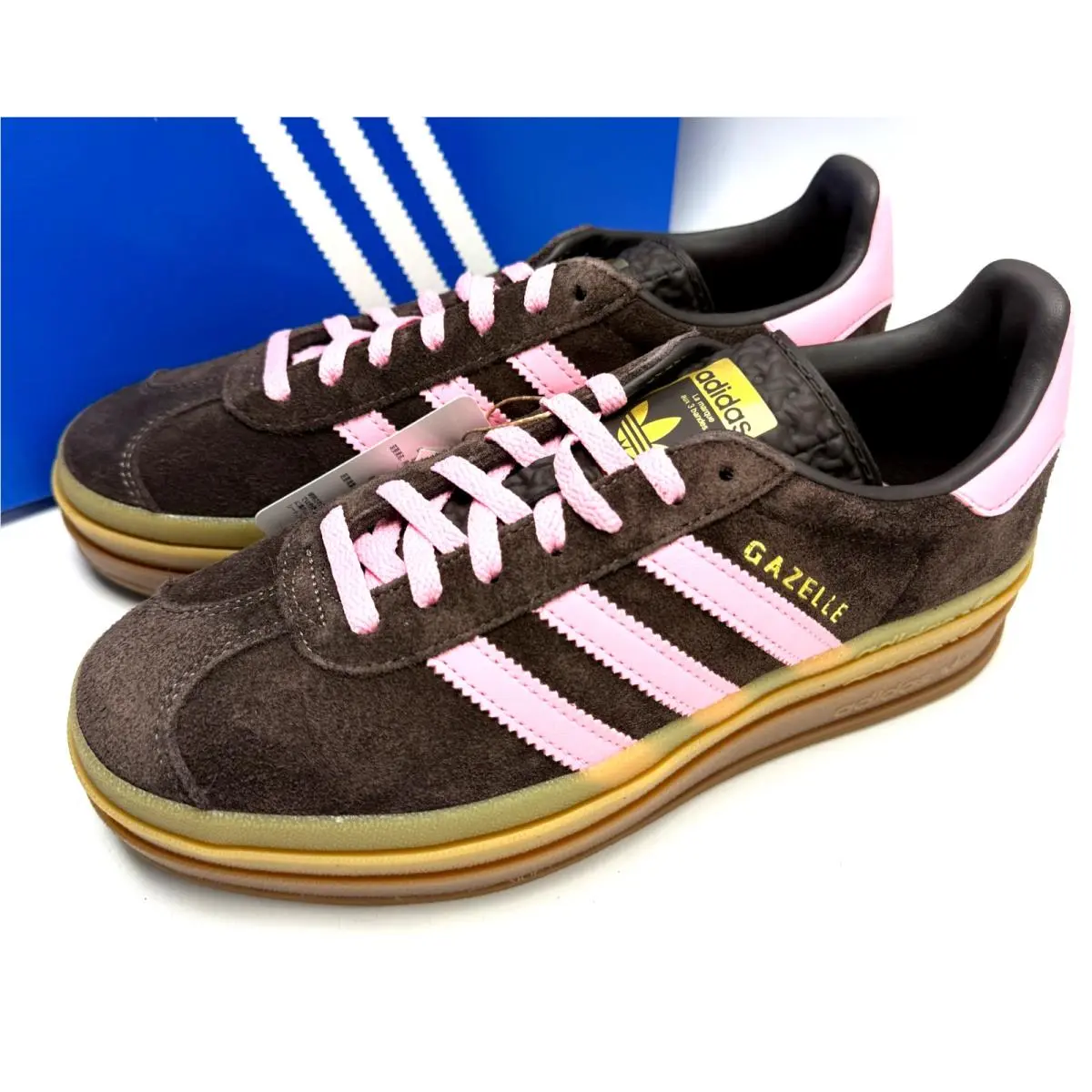 Adidas shoes - Adidas Gazelle Bold W - Gazelle Bold - IH6786 - Aurora Coffee/Light Pink/Gold Metallic 5