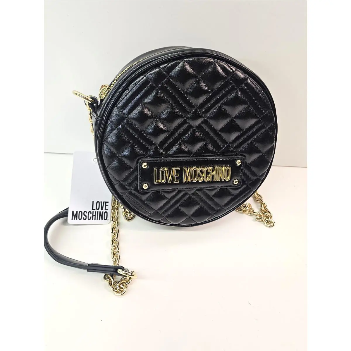 Love Moschino Bag Logo Italian Quilted Leather Crossbody Chain Bag