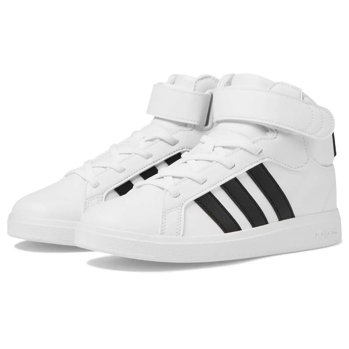 Children Unisex Shoes Adidas Kids Grand Court Mid Shoes Little Kid - White/Black/White