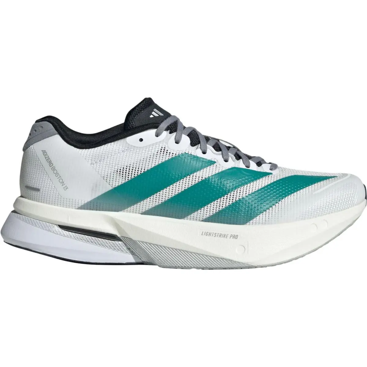 Adidas Womens Adizero Boston 13 Low Top Sneakers - Ftwwht / Purtea / Grey - White/Pure Teal/Grey