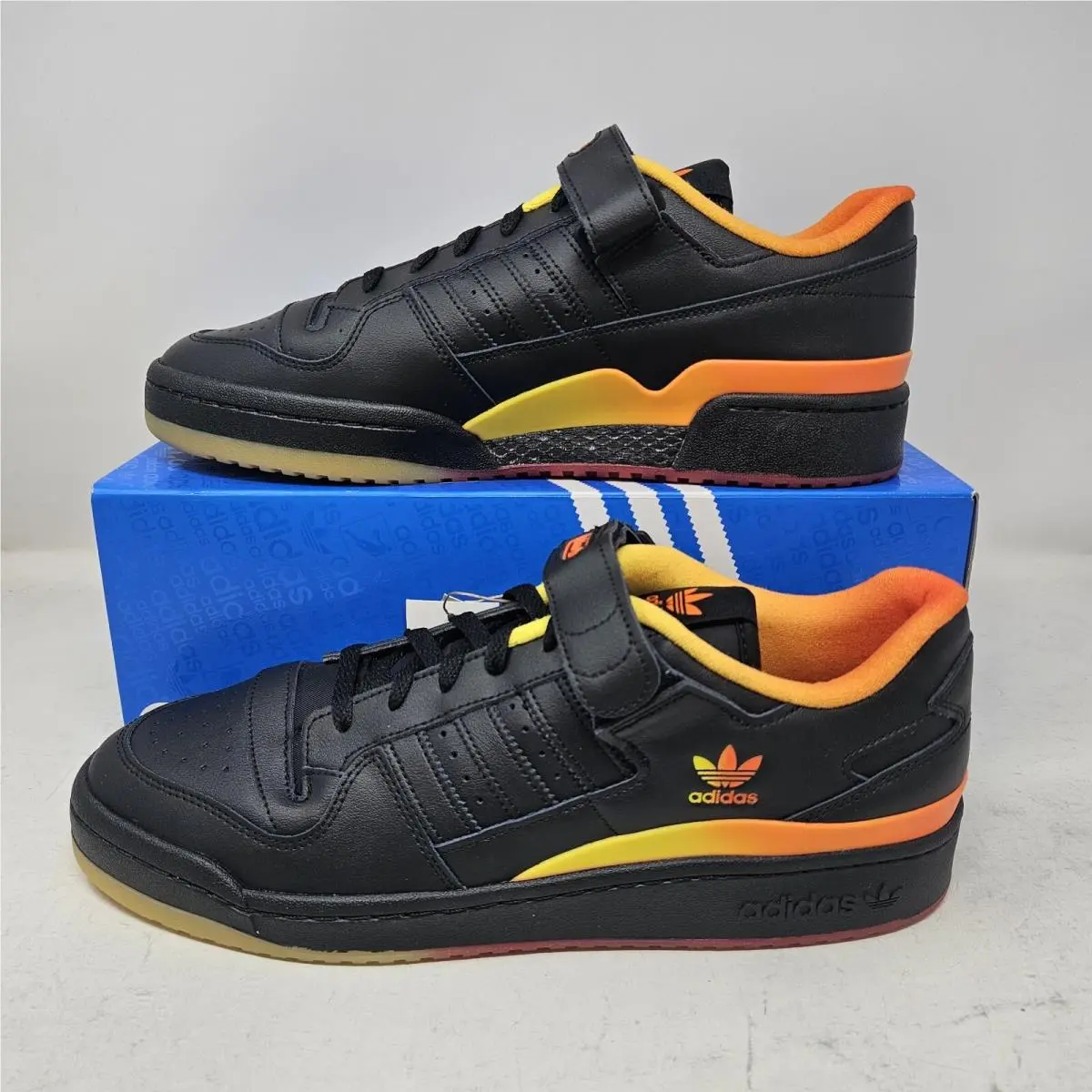 Men`s Adidas Forum Low Classic Athletic Casual Shoe / Orange Black / FZ5891