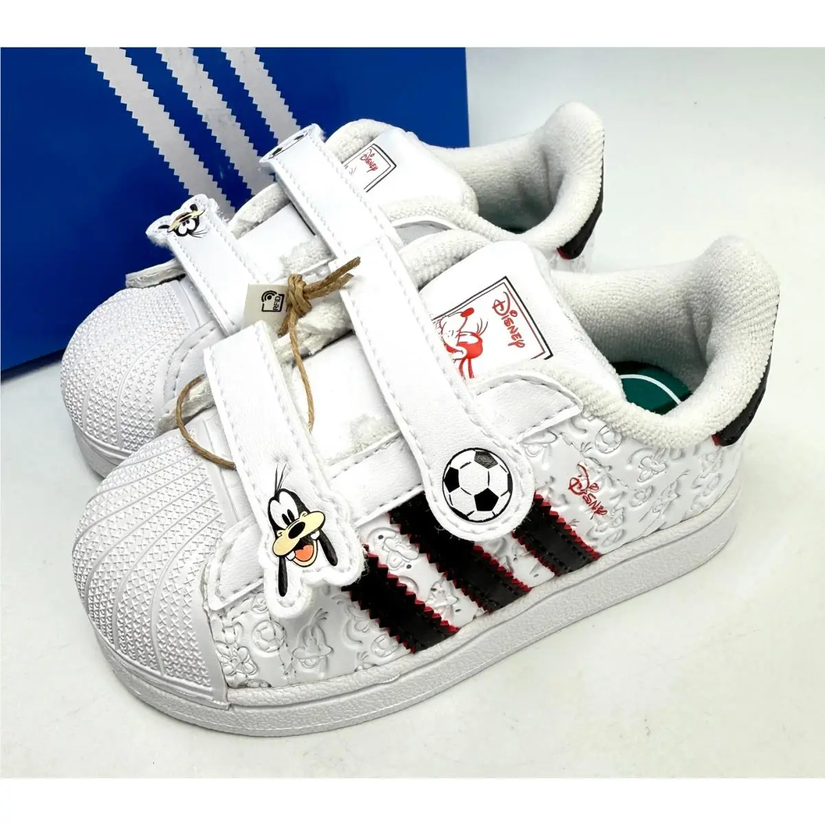 Adidas Superstar II CF I Disney Goofy Soccer White Black Red TD IH1744 Toddler