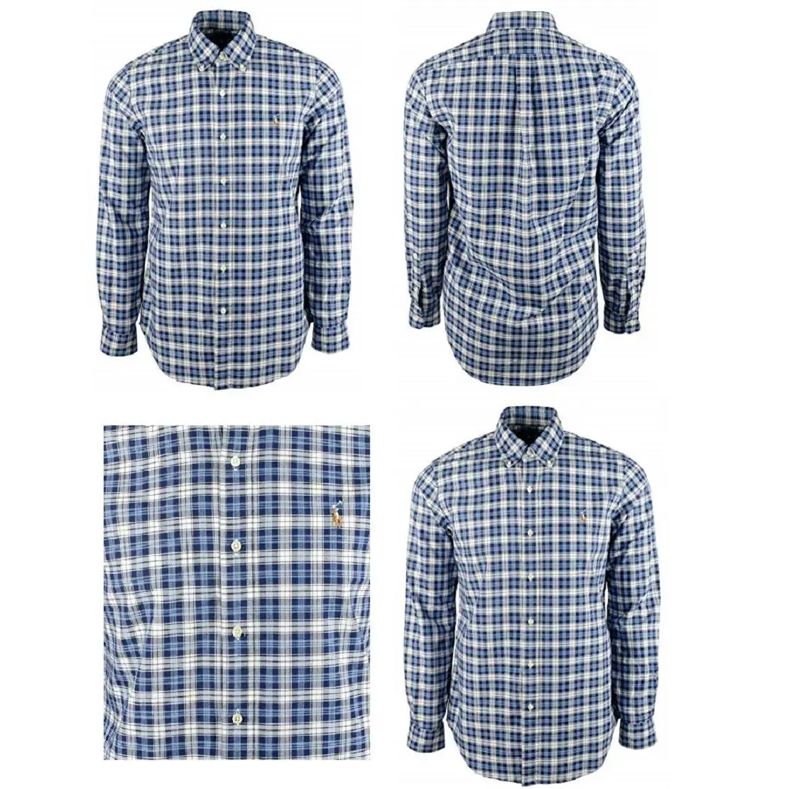 Ralph Lauren Mens Classic Fit Button Down Oxford Shirt in Multi Navy Size Small