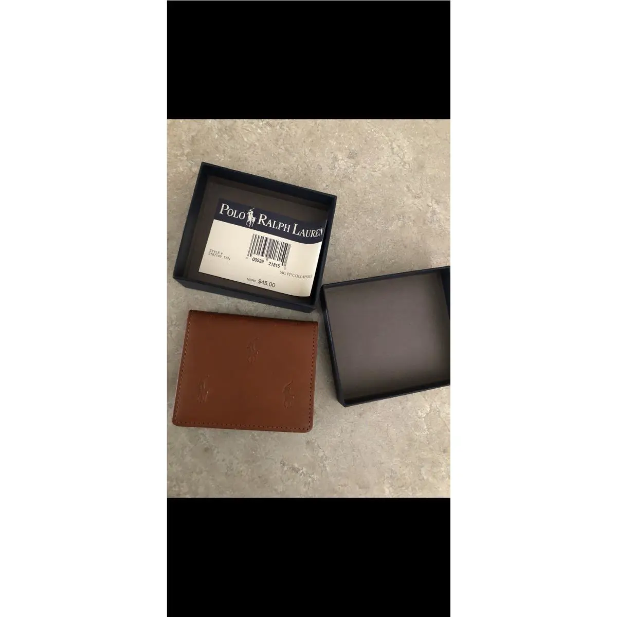 Unisex Polo Ralph Lauren Sig PP Collapsible 3187149 Tan Coin Pouch RV$45