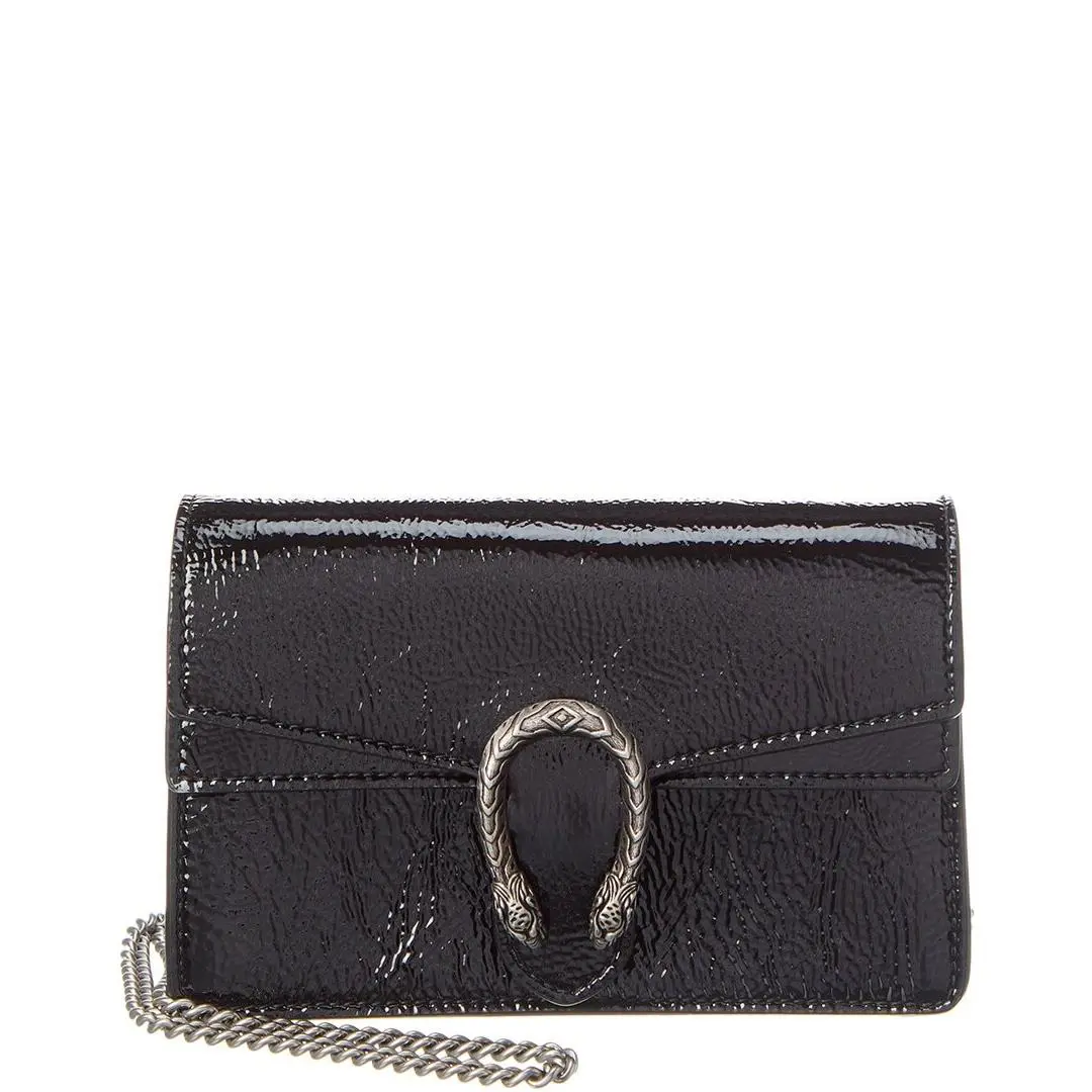 Gucci Dionysus Patent Super Mini Bag Women`s Black Ns