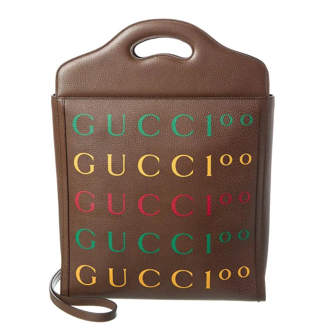 Gucci 100 Medium Leather Tote Women`s Brown