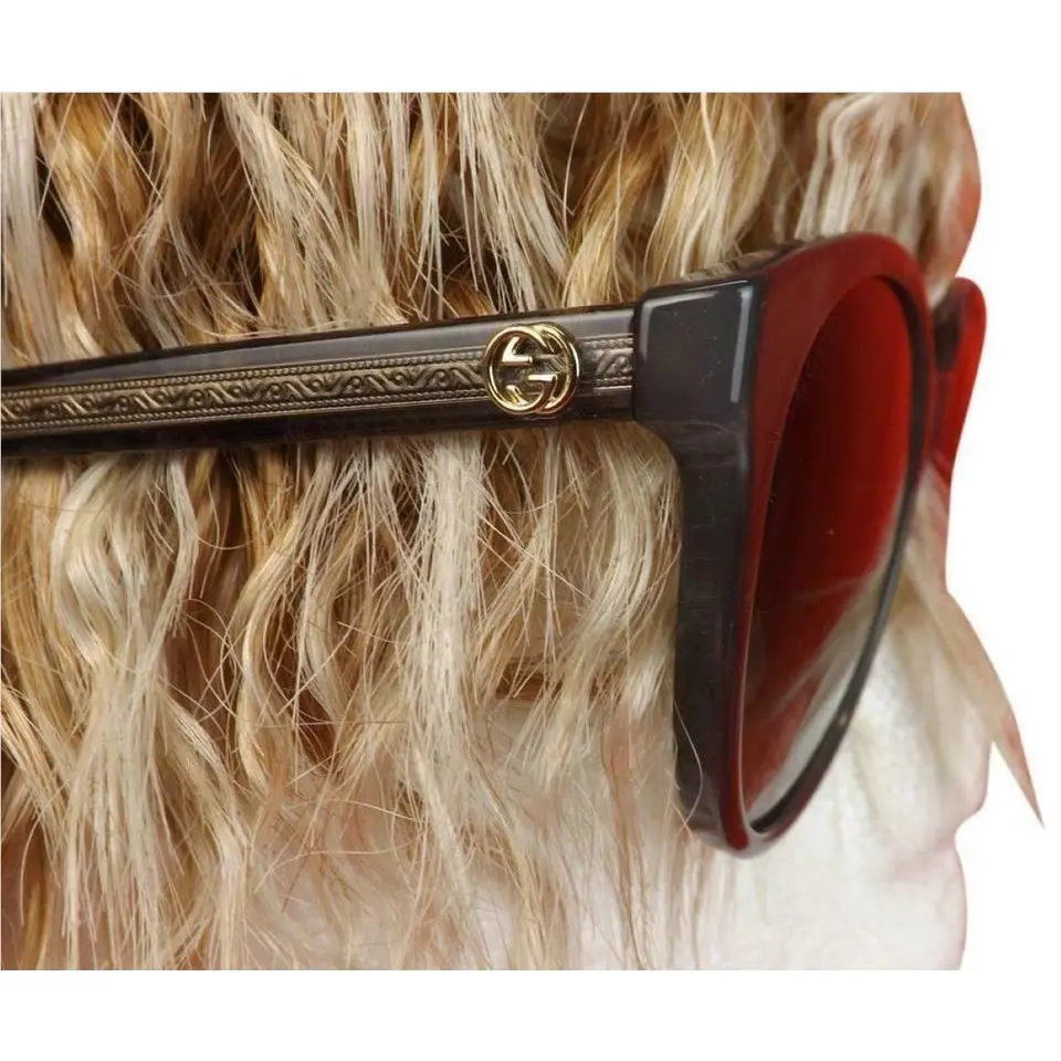Pearl Gray Gold GG 3833/F/S R4IHA Round Cat Eye 434093 Sunglasses Italy by Gucci