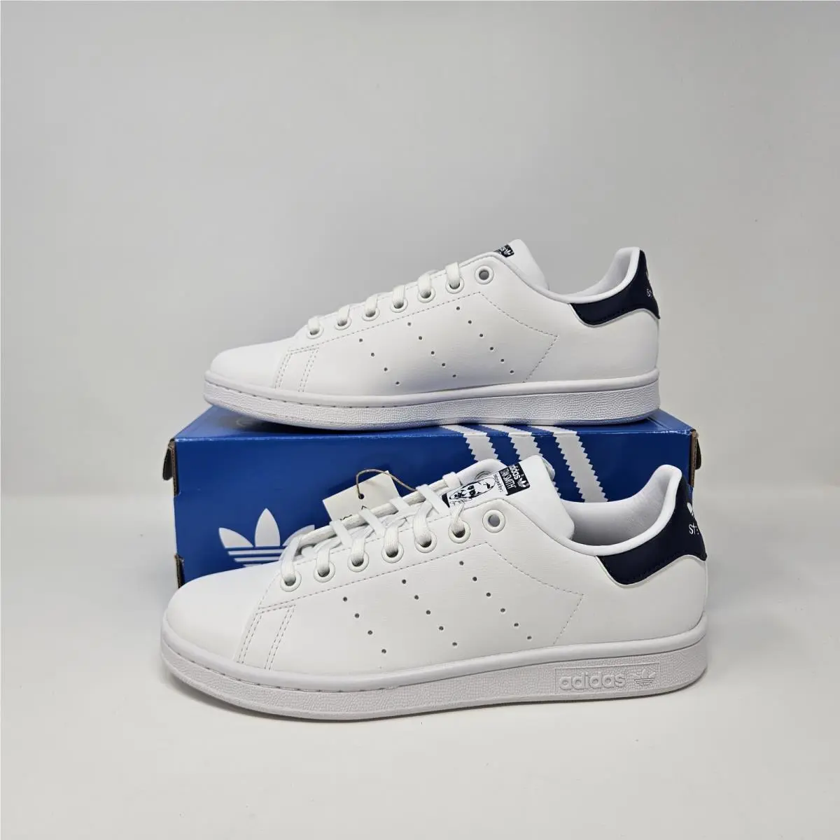 Adidas Stan Smith Core White Navy Shoes H68621 Size 6.5 Men’s