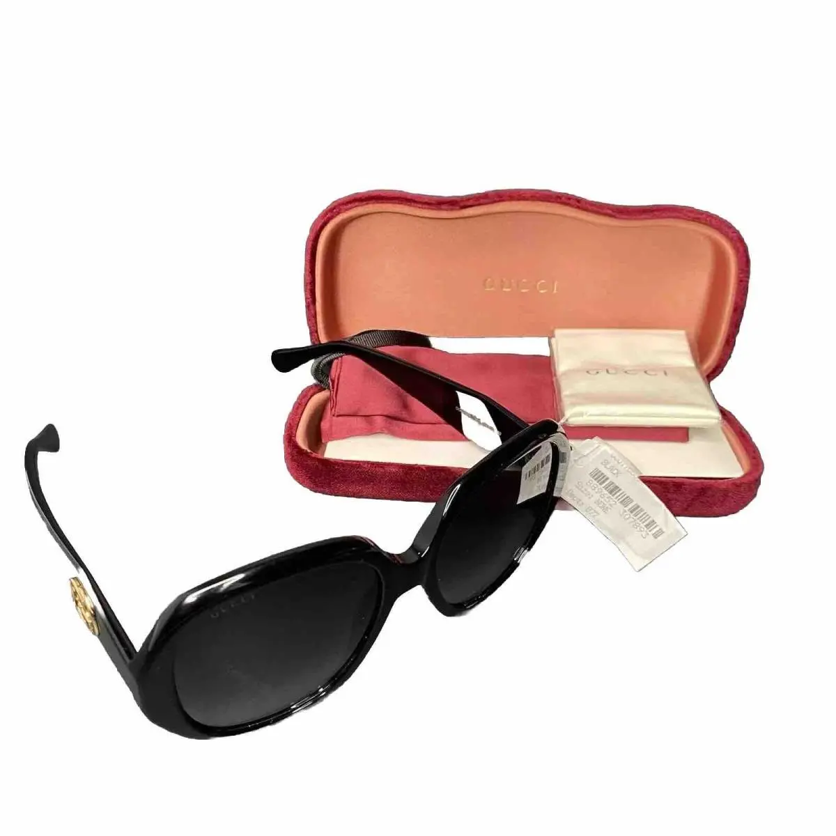 Black Gucci Sunglasses with Case/ Dust Bag
