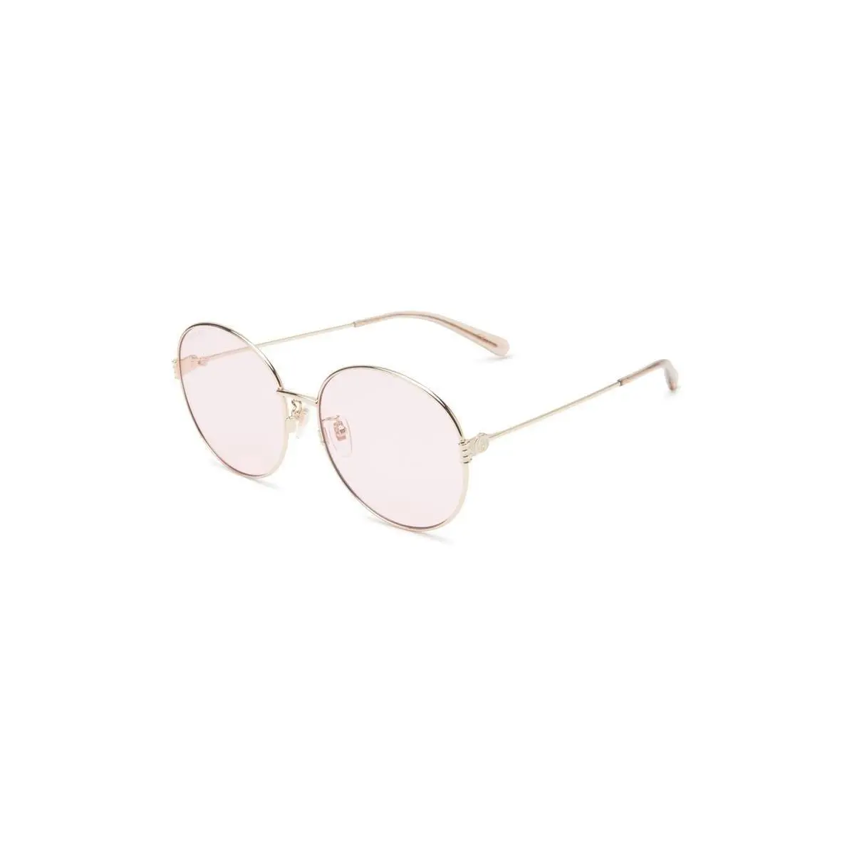Women 60mm Round Sunglasses Gold Gold Pink by Gucci