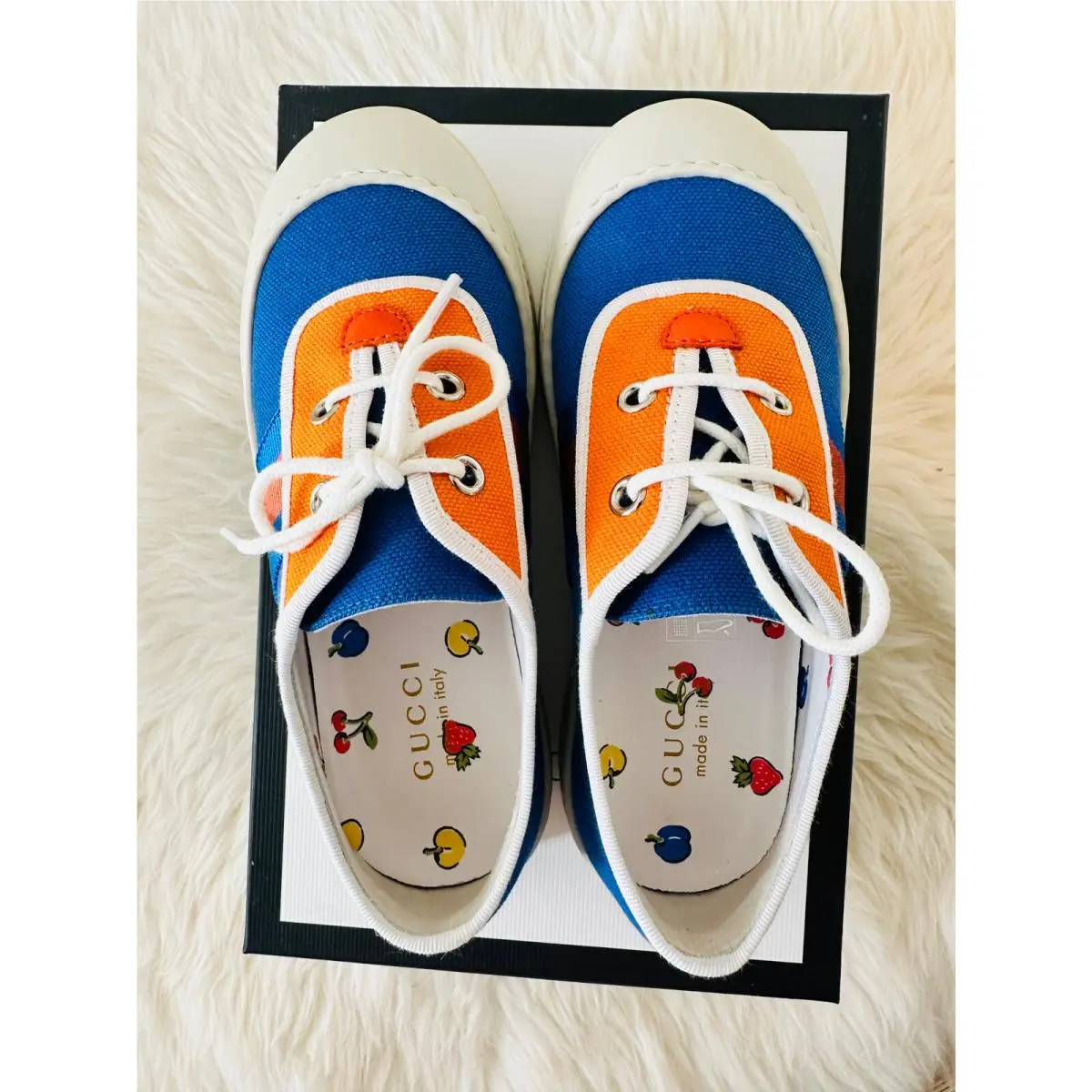 Children’s Sneakers Shoes Blue Orange Web Size 28 GG Blippi by Gucci